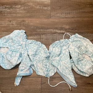 Floral Puff Sleeve Crop Top